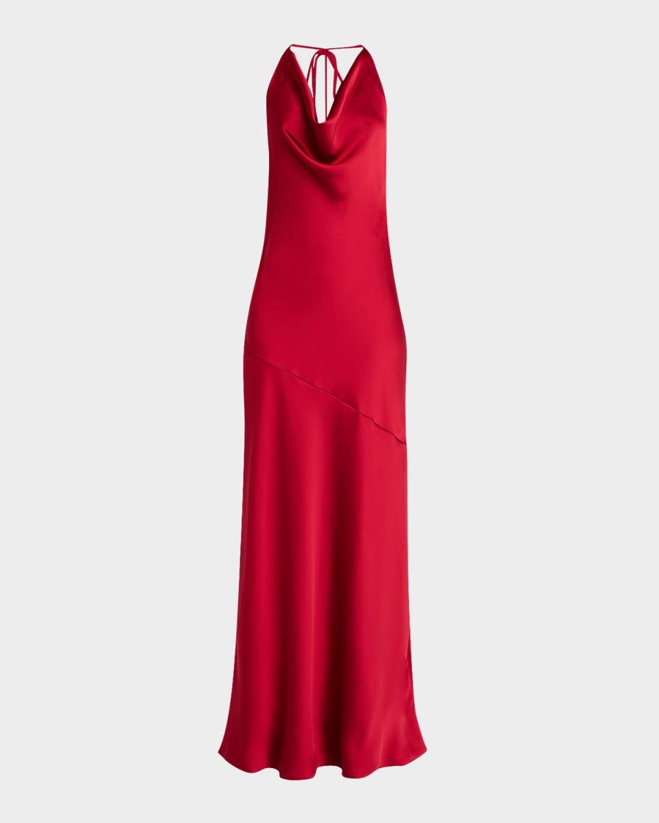 Haleigh Backless Cowl-Neck Gown